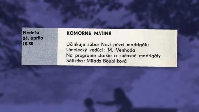 Komorné matiné – Noví pěvci madrigalu a komorní hudby